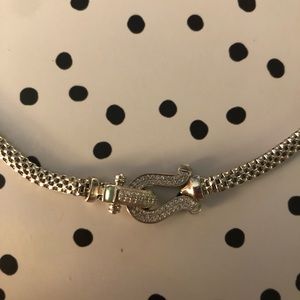 Sterling silver buckle necklace